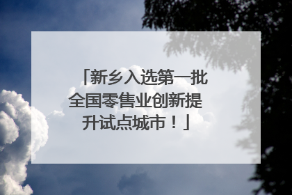 新乡入选第一批全国零售业创新提升试点城市！