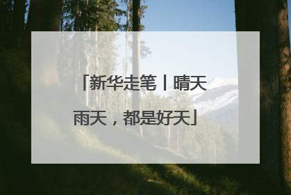 新华走笔丨晴天雨天，都是好天