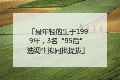 最年轻的生于1999年，3名“95后”选调生拟同批提拔