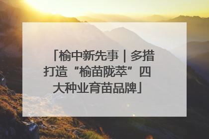 榆中新先事｜多措打造“榆苗陇萃”四大种业育苗品牌