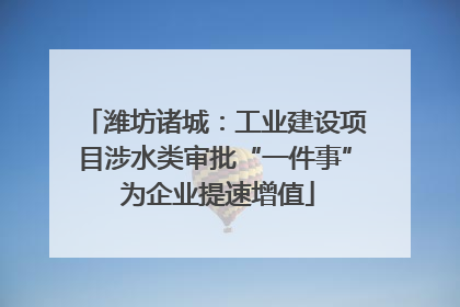潍坊诸城：工业建设项目涉水类审批“一件事” 为企业提速增值