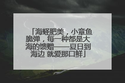海蛏肥美，小章鱼脆弹，每一种都是大海的馈赠——夏日到海边 就爱那口鲜