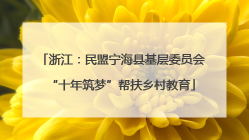 浙江：民盟宁海县基层委员会“十年筑梦”帮扶乡村教育