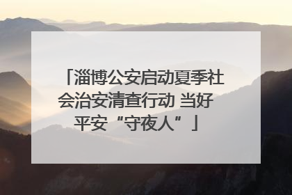 淄博公安启动夏季社会治安清查行动 当好平安“守夜人”
