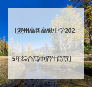滨州高新高级中学2025年综合高中招生简章