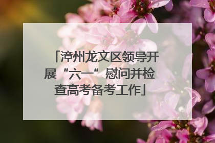 漳州龙文区领导开展“六一”慰问并检查高考备考工作