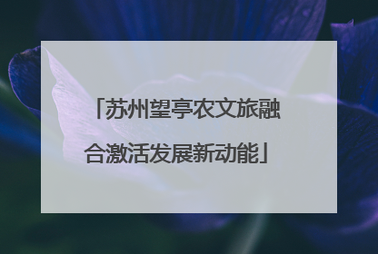 苏州望亭农文旅融合激活发展新动能