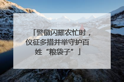 警徽闪耀农忙时，仪征多措并举守护百姓“粮袋子”