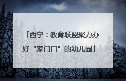 西宁：教育联盟聚力办好“家门口”的幼儿园