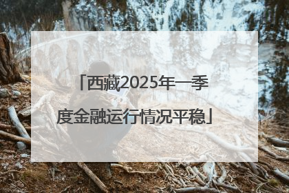 西藏2025年一季度金融运行情况平稳