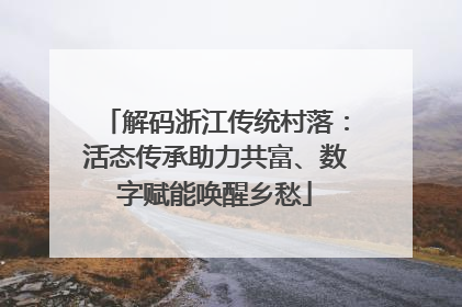 解码浙江传统村落：活态传承助力共富、数字赋能唤醒乡愁