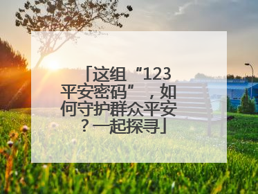 这组“123平安密码”，如何守护群众平安？一起探寻