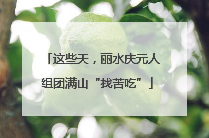 这些天，丽水庆元人组团满山“找苦吃”