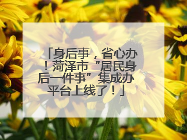 身后事，省心办！菏泽市“居民身后一件事”集成办平台上线了！