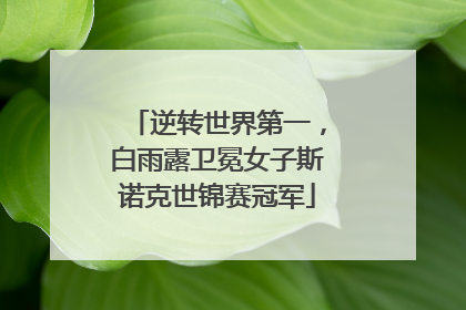 逆转世界第一，白雨露卫冕女子斯诺克世锦赛冠军