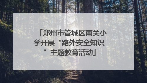郑州市管城区南关小学开展“路外安全知识”主题教育活动