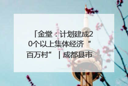金堂：计划建成20个以上集体经济“百万村”｜成都县市新城高质量发展