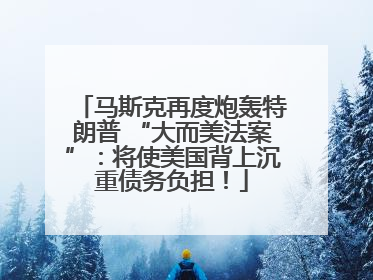 马斯克再度炮轰特朗普 “大而美法案”：将使美国背上沉重债务负担！