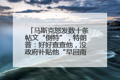 马斯克怒发数十条帖文“倒特”，特朗普：好好查查他，没政府补贴他“早回南非老家”了
