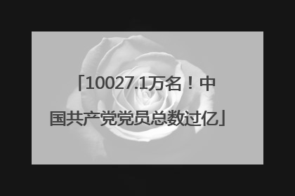 10027.1万名！中国共产党党员总数过亿
