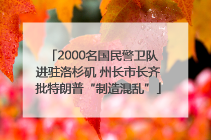 2000名国民警卫队进驻洛杉矶 州长市长齐批特朗普“制造混乱”